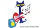 Drawing of Pete the Cat character playing electric guitar.