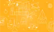 Yellow background with white STEAM icons.