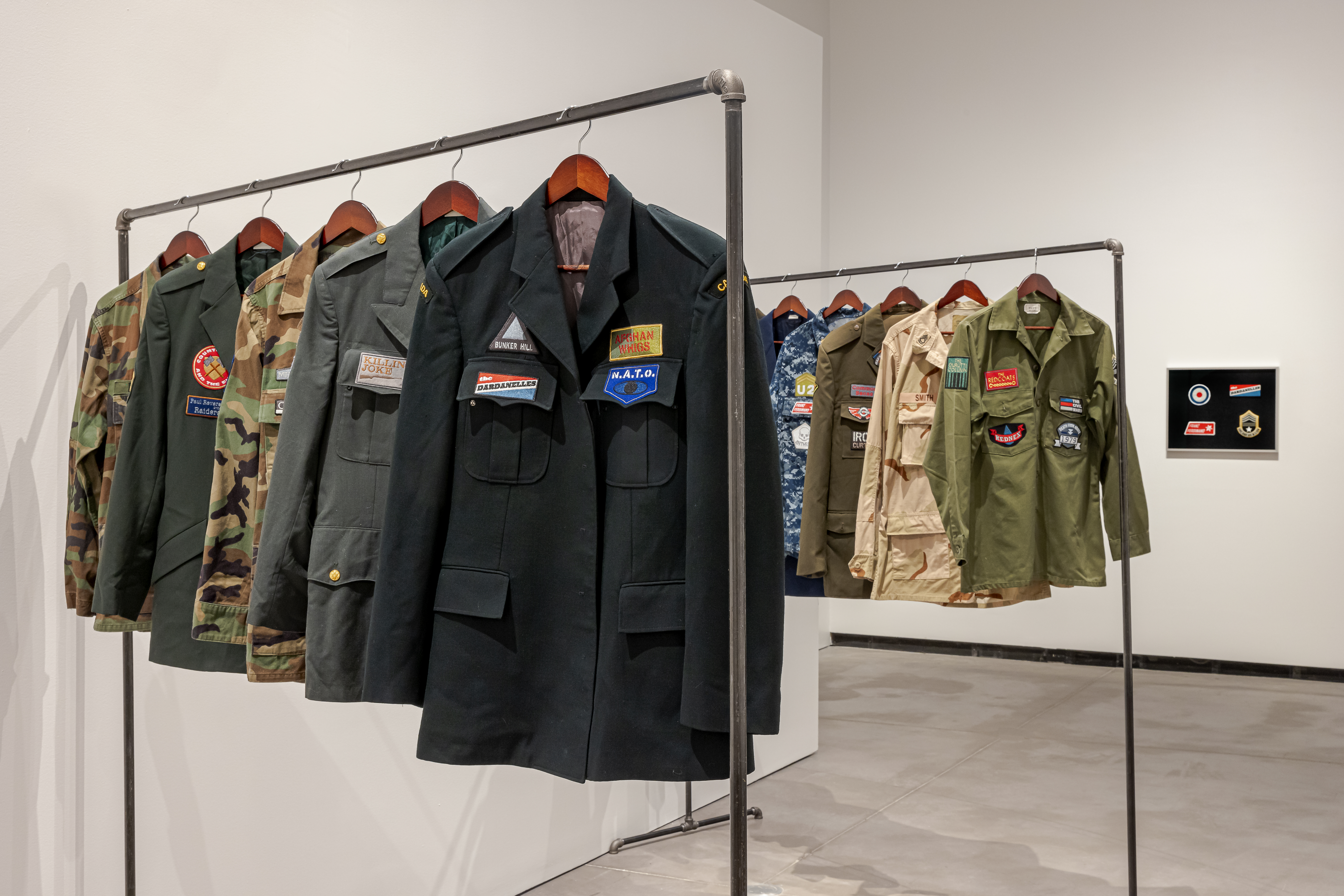 An Abridged Sonic History of Global Conflict Military clothes display