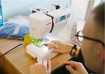Sewing Machine on table.